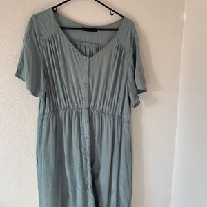 Mikarose Aria Linen Dress, Amazon Green